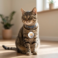 Traceur GPS Bluetooth 5.2 pour animaux de compagnie, sans carte SIM, collier étanche avec 365 jours d'autonomie pour chats et chiens, compatible Android/iOS