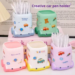 קריקטורה בצורת עט מחזיק עט עגול חמודים מחזיק עט פלסטיק - Product Image 1