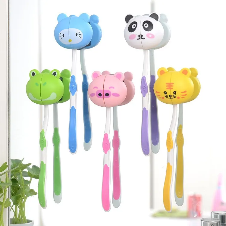 50mm cute animal toothbrush holder sucker suction cup for kids bathroom wall