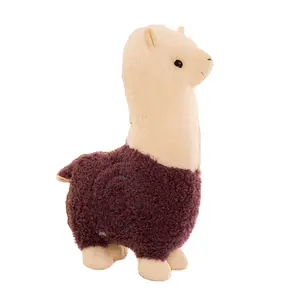 热销各种颜色毛绒野生动物娃娃可爱羊驼毛绒玩具厂家批发