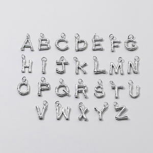 26 letras <span class=keywords><strong>minúsculas</strong></span> apilables encantos collar pulsera colgante 925 plata esterlina chapado en oro moda cien - Product Image 4