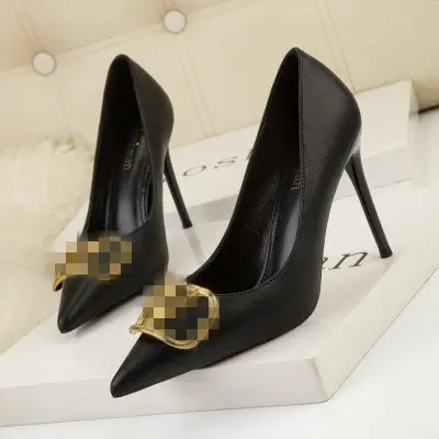 Female Luxury New Fashion Formal Women High Heeled Pumps Summer Metal Thin Heels Shoes