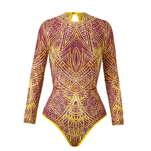 Traje <span class=keywords><strong>de</strong></span> <span class=keywords><strong>Baño</strong></span> JSN Personalizado 2025, Nuevo, <span class=keywords><strong>de</strong></span> <span class=keywords><strong>Manga</strong></span> <span class=keywords><strong>Larga</strong></span>, con Protección Solar, <span class=keywords><strong>para</strong></span> <span class=keywords><strong>Mujer</strong></span>, con Pantalones, Estampado, <span class=keywords><strong>de</strong></span> Una Pieza - Product Image 2