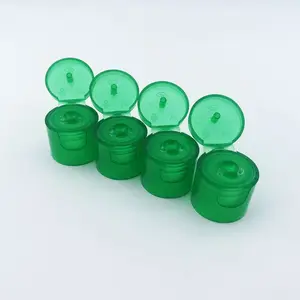 Tampas flip top de plástico para frascos cosméticos, resistência química 20mm, tampa em forma de borboleta 20/415