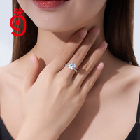 Bague de mariée de luxe en moissanite ronde brillante 3 carats, double rangée pavée, en argent sterling 925, cadeau de fiançailles pour un usage quotidien