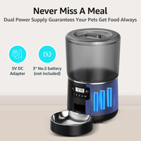 Distributeur automatique de nourriture pour chat 4L, distributeur de nourriture sèche avec bol en acier inoxydable 304, mode double alimentation pour chats et petits chiens, usage domestique