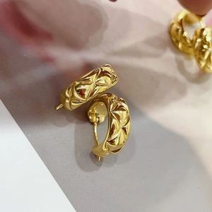 Luxury Fashion Pure Real 18k Real Gold Earrings Jewelry Women Ladies Female Bridal Engagement Wedding Classic <b>Huggie</b> Earrings - Product Image 2