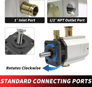 Log <b>Splitter</b> Pump 16GPM 2 stage Hydraulic with 25GPM Auto Control Detent Valve 1/2" Work Port, 1/8" Keyed Shaft Hydraulic Pump - Product Image 3