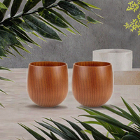 Tasse en céramique rustique en bois de jujubier – Mini tasse vintage laquée, écologique, imprimée en sérigraphie, pour promotion