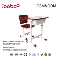 Ensemble Chaise et Bureau Scolaire Ergonomique en Acier au Design Moderne, Hauteur Réglable, Pieds Sabre, pour Écoles Primaires/Secondaires, Durable