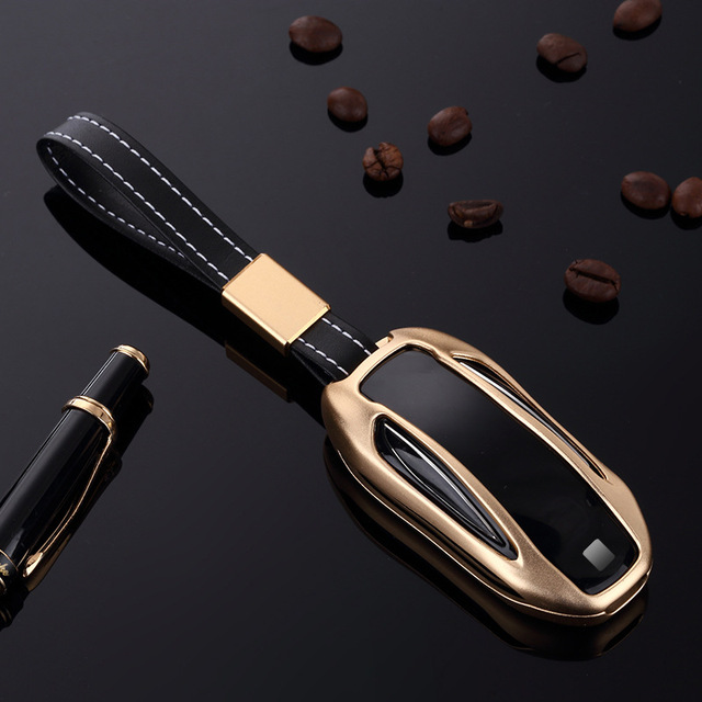 Aluminum Alloy Car Key Holder Cover Case Remote Control Smart Key Shell Protector Pouch for Tesla Model X