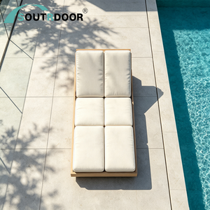 Lujo moderno de madera de teca de 2 asientos cama de sol sólido asiento doble Patio jardín al aire libre tumbona para patio y hotel nueva llegada - Product Image 5