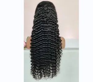 Bundel Rambut Manusia India Virgin Peru 613 Mentah Lurus Tulang HD 360 Wig Bob Pendek Frontal Penuh Renda Vendor untuk Wanita Kulit Hitam