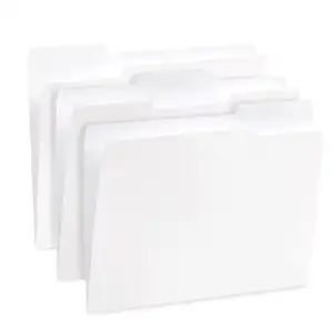 Myway 100 White File Folders 1/3 Cut Tab Gold Design Colored File Folder Letter Decorative File Folders