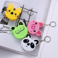 Ruban à mesurer rétractable automatique en PVC de 1,5 m en forme d'animaux (tigre, panda, cochon) – Mini porte-clés mignon en forme d'animal – Vente en gros