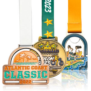 Crea tus Propias Medallas y Trofeos Deportivos Personalizados de Aleación de Zinc para Duatlón/Taekwondo 3D/Bjj/Baloncesto/Fútbol/Fútbol Sala con Grabado - Product Image 1