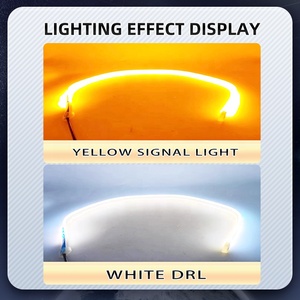 2 Pieces <strong>DRL</strong> <strong>Turn</strong> <strong>Signal</strong> Flowing Light Guide Strip <strong>CAR</strong> <strong>LED</strong> Headlight <strong>DRL</strong> Strip - Product Image 2