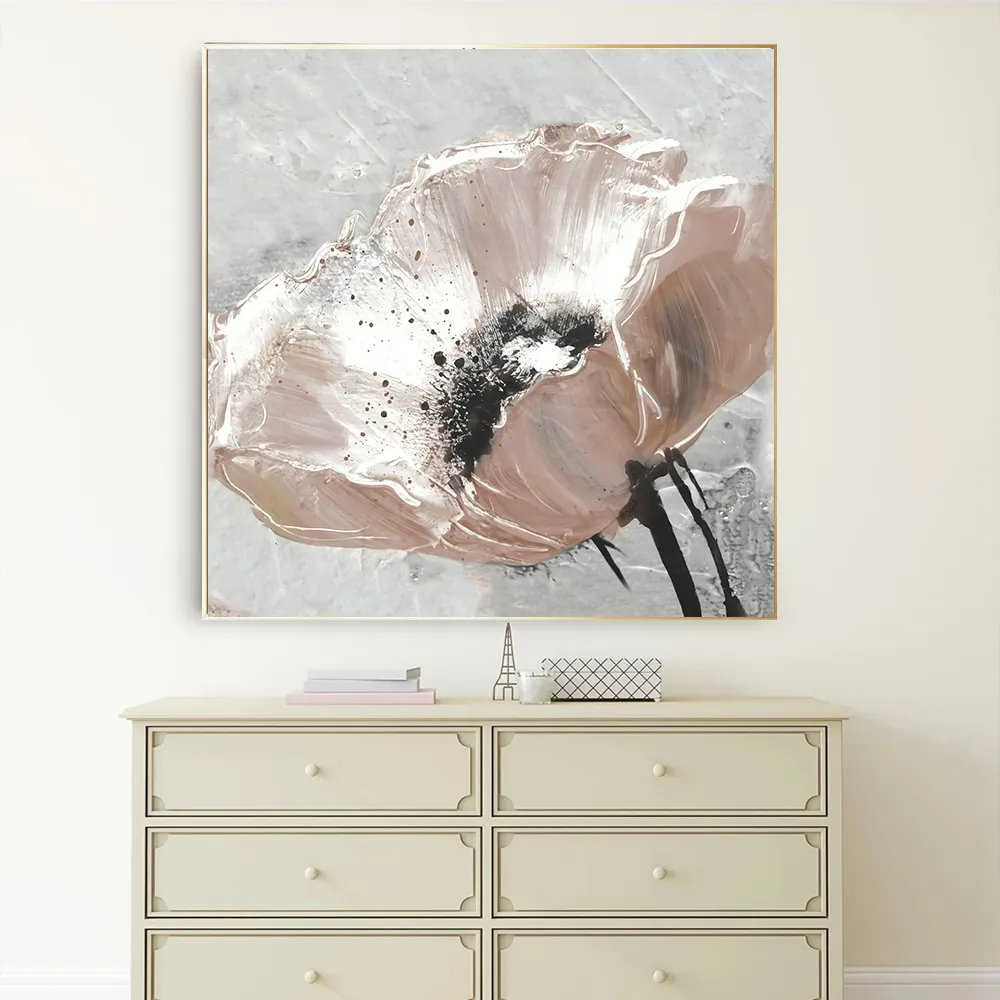 Acrílico pintado a mano abstracto personalizado pintura al óleo sobre lienzo Naturaleza muerta flores imagen pinturas modernas para sala de estar