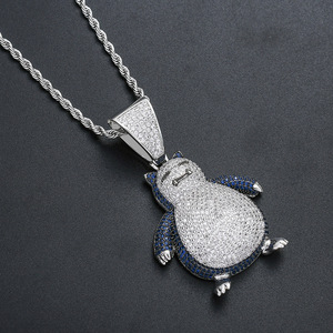 Collier pour homme en gros, collier avec pendentif <span class=keywords><strong>Pokémon</strong></span> Go Kirby, plaqué or 18 carats, laiton, zircon, bijoux hip hop, cadeau de fête - Product Image 5