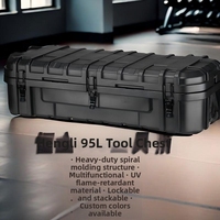 BRIGHT BR-T95 95L PE Armoire à outils imperméable à motifs animaliers avec poignées pour utilisation automobile/voiture, boîte de rangement multifonction
