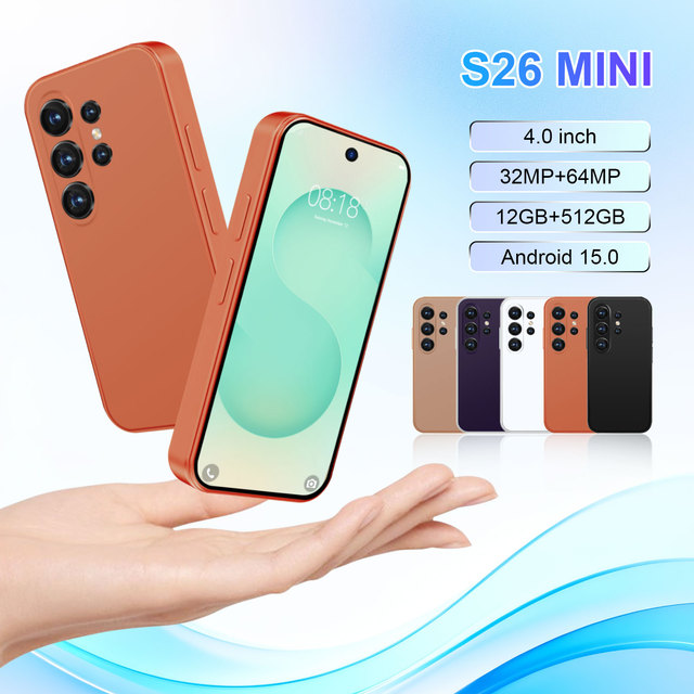 S26Mini 5G Smartphone 4" HD OLED 90Hz Display 12+512GB Deca Core Android 15 Dual SIM 64MP Camera 4000-4999mAh Battery French Use