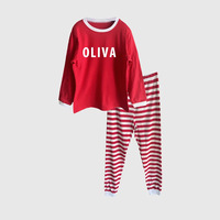 Conjunto de Pijamas Navideños Familiares de Manga Larga, Pijamas de Poliéster con Estampado Personalizado a Juego para Padres e Hijos, Ropa de Dormir para Fiestas Navideñas