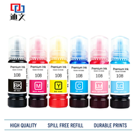 Bouteille d'encre pour Epson 108 L8050 L18050, réservoir d'encre pour imprimante BK C M Y LC LM, encre compatible