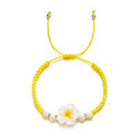 Plumeria hawaïen Rubra pour Bracelet cheville fleur tropicale bohême Luau accessoires de fête de plage pour cadeau femme