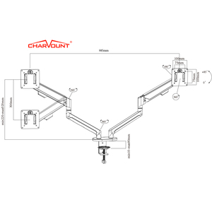 Nuevo Soporte de Brazo para Dos Monitores con Giro de 180° y Rotación de 360° para PC - Product Image 4