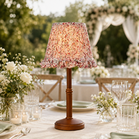 Lampe de table avec abat-jour à imprimé floral, lumière de chevet pour mariage, fête, chambre à coucher, salon, décoration de la maison