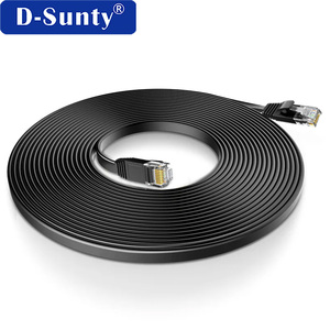 Câble réseau plat D-Sunty Cat6 haute vitesse en PVC RJ45, conducteur en cuivre massif, noir, pour communication, fabriqué au Guangdong - Product Image 2