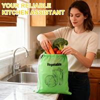 Sacs réutilisables à cordon avec logo personnalisé, doublure en aluminium, pour la conservation des fruits et légumes frais