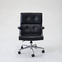Silla de oficina de aleación de aluminio de altura ajustable plegable minimalista clásico Vintage Boss Light Luxury Home Computer Swivel