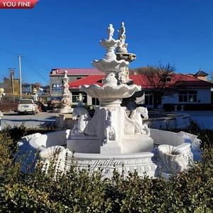 Fuente de Pegaso de Mármol Tallada a Mano YOUFINE, Fuente de Agua Clásica de Tres Niveles para Jardín con Esculturas de Caballos Alados - Product Image 3