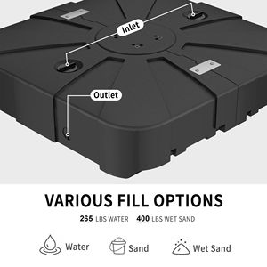 Base Moderna para Sombrilla de Exterior, 265 Libras, para Sombrillas Cantilever de <span class=keywords><strong>Patio</strong></span>, con Ruedas, Rellenable con Arena o Agua, Material PE, Cuadrada, 34 Pulgadas - Product Image 4
