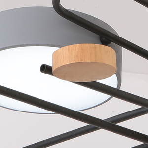 Lustre en <span class=keywords><strong>bois</strong></span> acrylique <span class=keywords><strong>noir</strong></span> suspendu créatif de style moderne allumant en gros AC lampes suspendues décoratives pour la vie d'hôtel - Product Image 5
