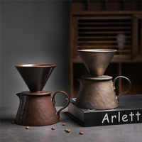 Ensemble de cafetière en céramique créative à la main avec filtre à café unique pour les amateurs de café