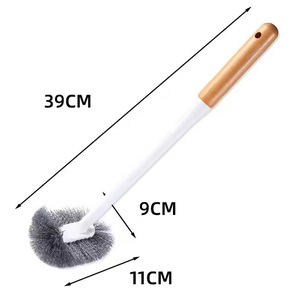 Long manche écologique étanche PP matériel salle de bain brosse à récurer poils en Silicone pour cuvette de toilette incurvée nettoyage étroit - Product Image 4
