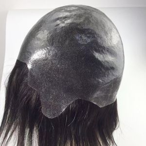 Della pelle dell'unità di elaborazione della protezione completa dei capelli umani toupee degli uomini parrucca in magazzino - Product Image 1