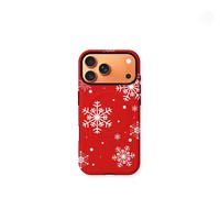 Coque de téléphone portable 2-en-1 avec motif flocon de neige et animaux pour iPhone 17 Pro, 16 Pro Max, et 15 Pro, avec fixation magnétique givrée, Nouveauté Printemps