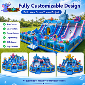 <span class=keywords><strong>Castillo</strong></span> Inflable Comercial con Temática Oceánica <span class=keywords><strong>de</strong></span> Más <span class=keywords><strong>de</strong></span> 100 m², Tobogán con Forma <span class=keywords><strong>de</strong></span> Tiburón y Delfín para Eventos <span class=keywords><strong>de</strong></span> Parques Acuáticos - Product Image 5