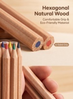 Ensemble de crayons de couleur, 6 couleurs, mini, bois naturel, hexagonaux, non toxiques, mine lisse, tube en papier kraft écologique, cadeau pour enfants, vente en gros, OEM personnalisé