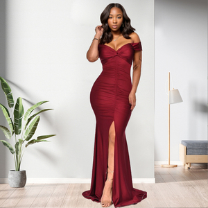 Vestidos de Fiesta Sexys de Moda Primavera-Verano con Escote en V y Abertura Alta - Product Image 4