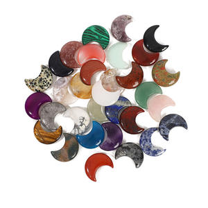 HZ Factory Vente en gros de sculptures en cristal naturel en obsidienne, en stock 2026, 30*25*8mm, Ornement lune croissante en quartz rose - Product Image 1