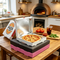 Boîte de livraison alimentaire en papier d'aluminium thermique SP4354, boîte à pizza ondulée de 8/9/10/12 pouces avec doublure en aluminium