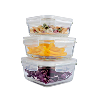 Boîte à Bento en verre de récipient de vide de diviseur de déjeuner avec la mesure