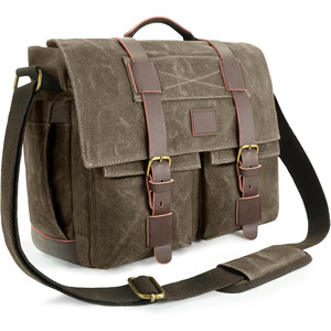 Cross-border oliewas canvas waterdichte slijtvaste crossbody tas heren computer schoudertas zakelijke aktetas messenger street - Product Image 3