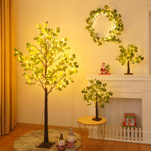 Luces LED para Árbol de Navidad, 180 cm, 136 LED, Hojas de Eucalipto, Decoración para el Hogar, Decoración para Fiestas Navideñas, Árbol Luminoso - Product Image 2