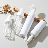 Bouteilles de recharge en PET à pompe pour nettoyant visage, shampoing moussant, savon liquide pour les mains, mousse, avec tête de brosse en silicone pour cosmétiques – En stock