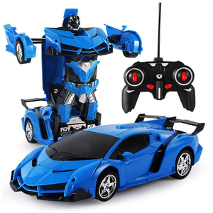 LED Transform Remote Control RC Car Deformation <span class=keywords><strong>Robot</strong></span> Car Toy for Kids certificazione CE 1:18 scatola per finestre in plastica Unisex 6 età + - Product Image 2